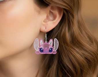 Pendientes rosas con puntada FSL, diseños bordados, descarga instantánea en 3 tamaños