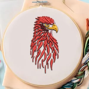 Eagle Head Embroidery File, American Bald Eagle Patriotic Embroidery Designs, America Flag embroidery, 6 sizes Embroidery instant download
