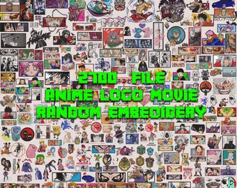 2700+ Embroidery Designs Bundle: Anime, Cartoon, & Logo (Random Sizes)