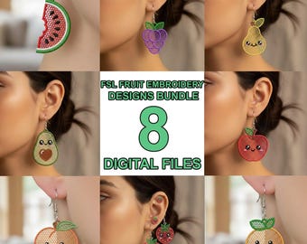 FSL Bundel Fruit Embroidery Designs Instant 3 size Download