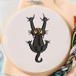 Cat Embroidery Design, Crazy Cats With Butterfly Machine Embroidery Design, Butterfly Emb File, Cat Emb, 6 sizes Embroidery instant download