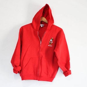 Vintage Kids Disneyland Minnie Mouse Zip Up Hoodie Sweatshirt Large immagine 1