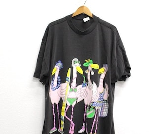 Vintage Fancy FlamingoT Shirt XXL 2X