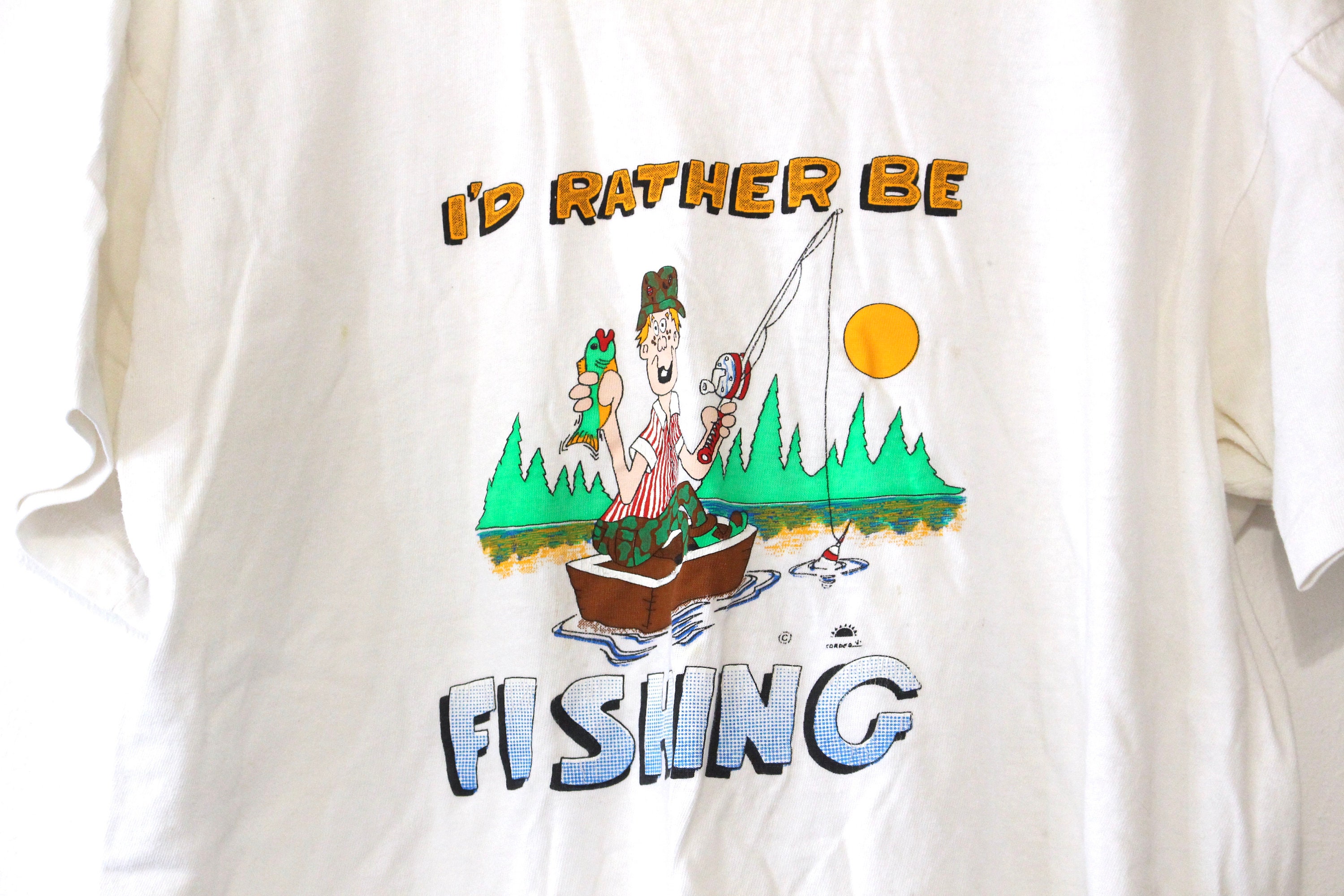 Vintage I'd Rather Be Fishing T Shirt XL -  Ireland