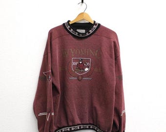 Vintage Wyoming Skiing Sweatshirt Large