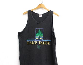 Vintage Lake Tahoe Mountain Classic Tank Top T Shirt XL