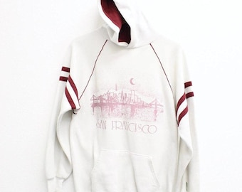 Vintage San Francisco California Hooded Sweatshirt Large
