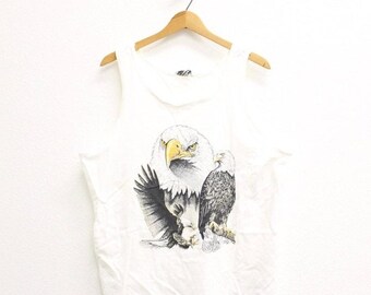 Vintage Bald Eagle Tank T Shirt Large