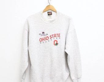 Vintage 1999 Ohio State Buckeyes Nokia Sugar Bowl Sweatshirt, Gray NCAA Football Crewneck, Size Large