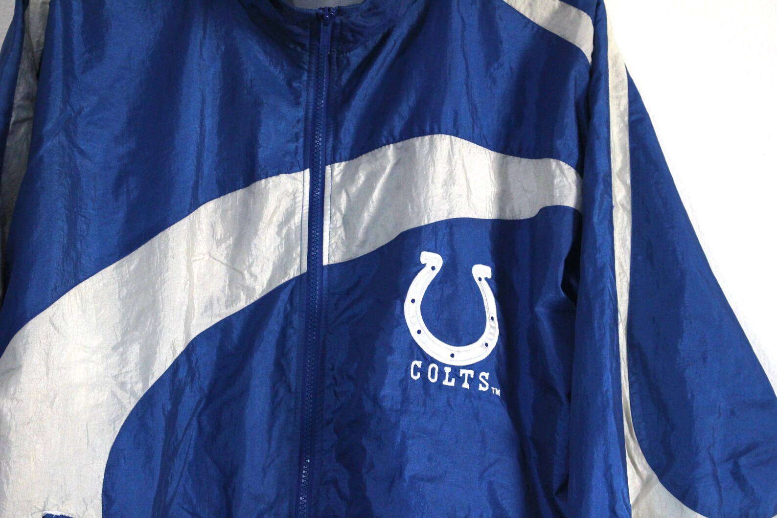 Vintage Indianapolis Colts Football Zip up Windbreaker Coat Etsy