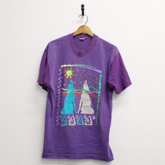 Vintage Howling Wolves T Shirt Large