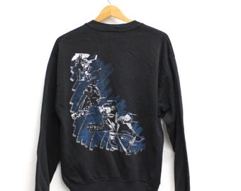 Vintage Columbus Chill Eishockey-Sweatshirt aus den 90er-Jahren, Schwarz, Sport-Rundhalsausschnitt, Größe M