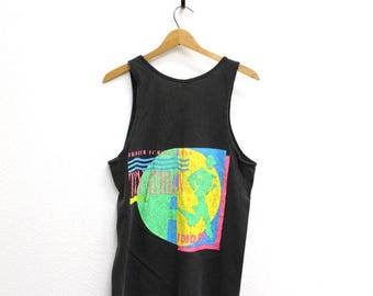 Vintage Quaker Fitness Center Tri-Athlon Tank T Shirt Medium