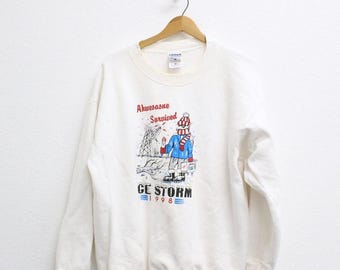 Sudadera vintage Akwesasne North American Ice Storm 1998, talla XL