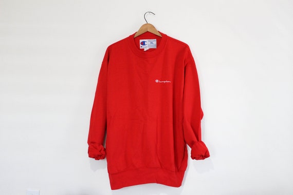 Vintage Red Champion Script Sweatshirt