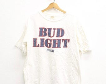 Vintage Bud Light Beer Staff T Shirt XL