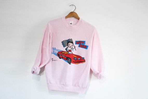 Vintage Betty Boop Race Car Sweatshirt Large - Etsy