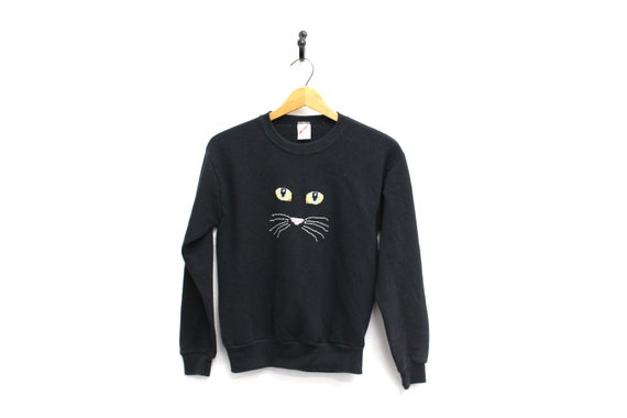 Vintage Cat Sweatshirt Size Medium, Las Vegas, Kitty Rose Made In USA