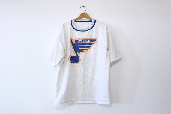 St. Louis Blues Shirt Adult Small Gray NHL Old Time Hockey Short Sleeve Mens