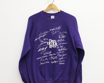 Vintage Days of Our Lives Soap Opera Cast Signatures Sweatshirt XL