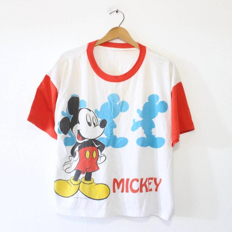 Camiseta corta vintage de Mickey Mouse de Walt Disney (talla XL) imagen 1