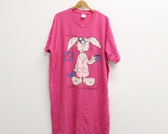 Vintage I Don't Do Mornings Grumpy Bunny Las Vegas Night T Shirt XXL 2X
