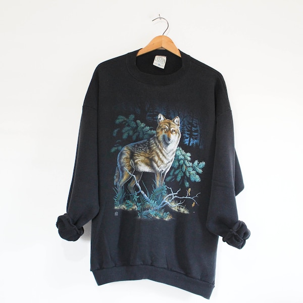 Vintage Wolf Wilderness Sweatshirt 2XL XXL