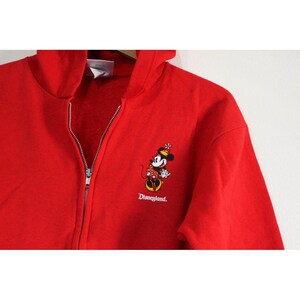 Vintage Kids Disneyland Minnie Mouse Zip Up Hoodie Sweatshirt Large immagine 2