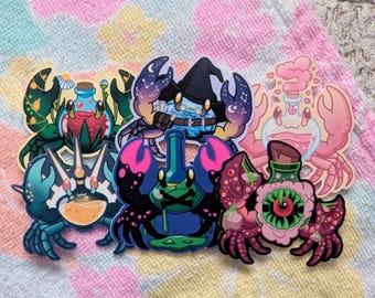 Set de pegatinas de cangrejo de poción, 6 pegatinas de fantasía boticaria para decorar botellas de agua, diarios, agendas y álbumes de recortes.