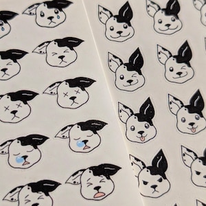 Feuille d'autocollants d'humeur Boston Terrier - Stickers chiots mignons pour agenda et journal