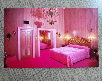 Vintage Kitschy MADONNA INN Motel Hotel Restaurant Bar Morning Star Room 215 Postcard