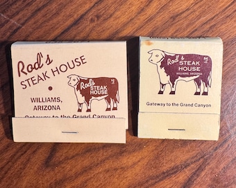 2 Vintage Rod's Steak House Matches Williams Arizona, Grand Canyon