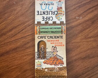 Vintage Cafe Caliente Mexican Restaurant Olvera Street Los Angeles LA