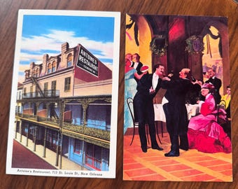 2 Vintage Antoine's Restaurant New Orleans LA Postcards