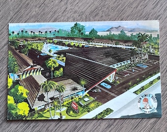 Vintage Tropics Motel Motor Hotel Postcard Post Card Palm Springs CA Former Caliente Ken Kimes