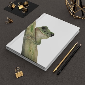 Whimsical Frog Hardcover Journal, Nature-Inspired Notebook, Eco-Friendly Writing Journal, Cute Frog Gift, Animal Lover&#39;s Diary