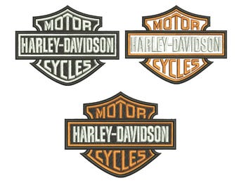 Harley Davidson Embroidery Design, Biker Patch, 5 Sizes | Digital Download