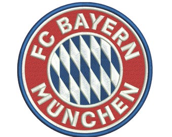 Diseño de bordado del logotipo del FC Bayern Múnich / 5 tamaños (descarga digital)