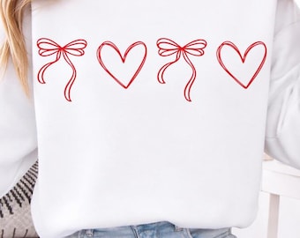 Valentine Coquette Heart png, Coquette Bow Valentine, Valentine girly bow svg, Trendy Valentine png, Love Valentine png,Trendy Valentine Png