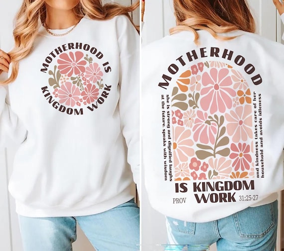 Motherhood Is Kingdom Work Shirt png svg, Mother's Day svg Cut File, Popular Christian mom png, Faith Based Mom png, Sublimation Design png