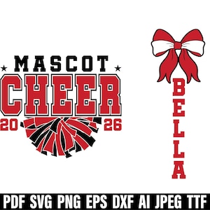Cheer svg png, Cheerleading svg, Cheer Mom svg, Cheer Team Template svg, Pom poms svg, Files for Cricut, Cheerleader svg, Cheer Sublimation image 2