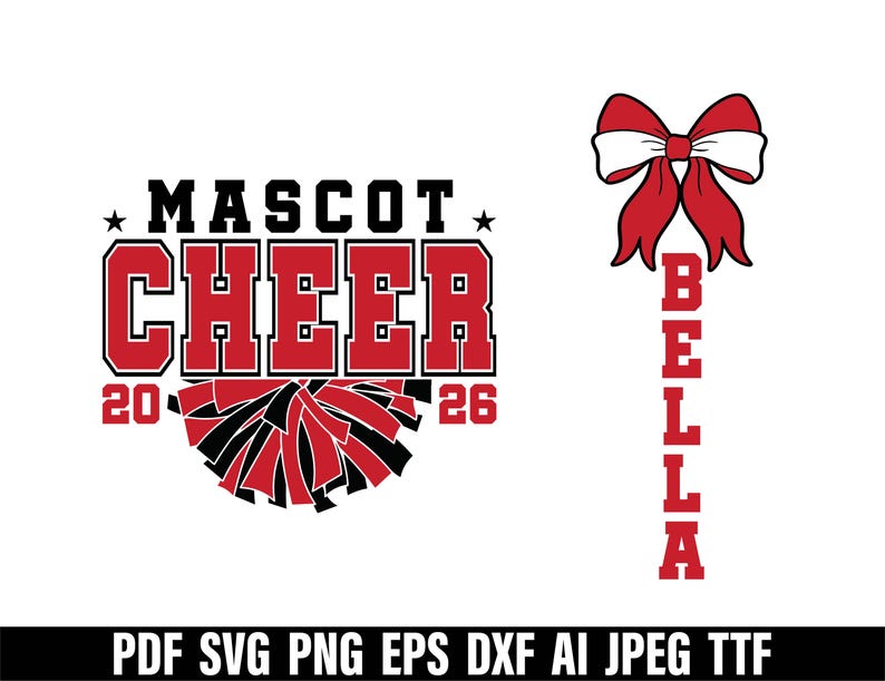 Cheer svg png, Cheerleading svg, Cheer Mom svg, Cheer Team Template svg, Pom poms svg, Files for Cricut, Cheerleader svg, Cheer Sublimation image 2