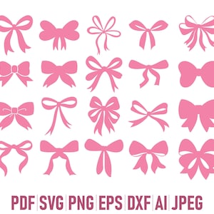 Boho Coquette Bow Ribbon Svg Bundle, Bow Svg Png, Hand Draw Bow Clipart, Ribbon Svg File, Bow Svg Cut File Cricut, Coquette Sublimation svg