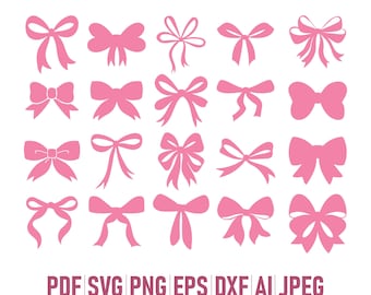 Boho Coquette Bow Ribbon Svg Bundle, Bow Svg Png, Hand Draw Bow Clipart, Ribbon Svg File, Bow Svg Cut File Cricut, Coquette Sublimation svg