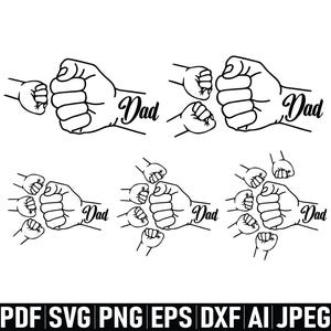 Custom Father&#39;s Day Fist Bump svg png, Father&#39;s Day Design png, Kid Dad Fist Bump svg, Father&#39;s Love svg, Father&#39;s Day Fist Bump Cut Files