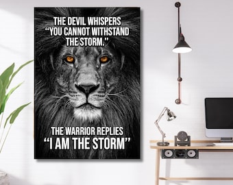 Póster motivacional de pared para decoración de oficina, empoderamiento, trabajo duro inspirador, cita sin marco, impresión para el éxito en el gimnasio, impresión de león guerrero