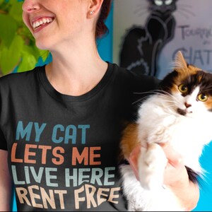 Cat Gift For Her Cat Mom T-Shirt For Cat Lover Retro Shirt Funny Cat Shirt For Women Cat Lover Gift Cat Owner Gift I Love Cats Themed Gift