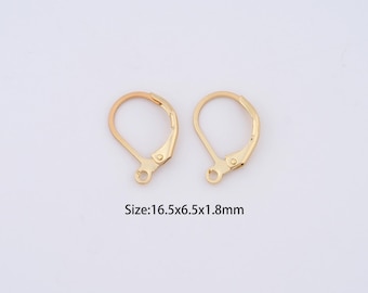 5 pares de ganchos franceses rellenos de oro de 18 quilates, delicados ganchos colgantes para pendientes, pulseras, collares, suministros para hacer joyas DIY.