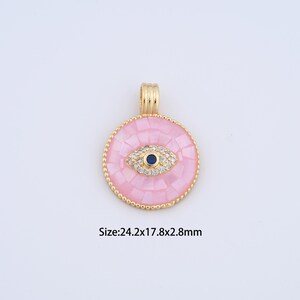 18K Gold Filled Evil Eye Charms,Micro Pave Devil Eye Pendant for Bracelet Necklace DIY Jewelry Making Supply
