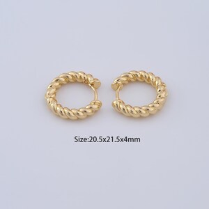 18K Gold Filled Hoop Earrings,Dainty Twist Earrings,Perfect Gifts for Her